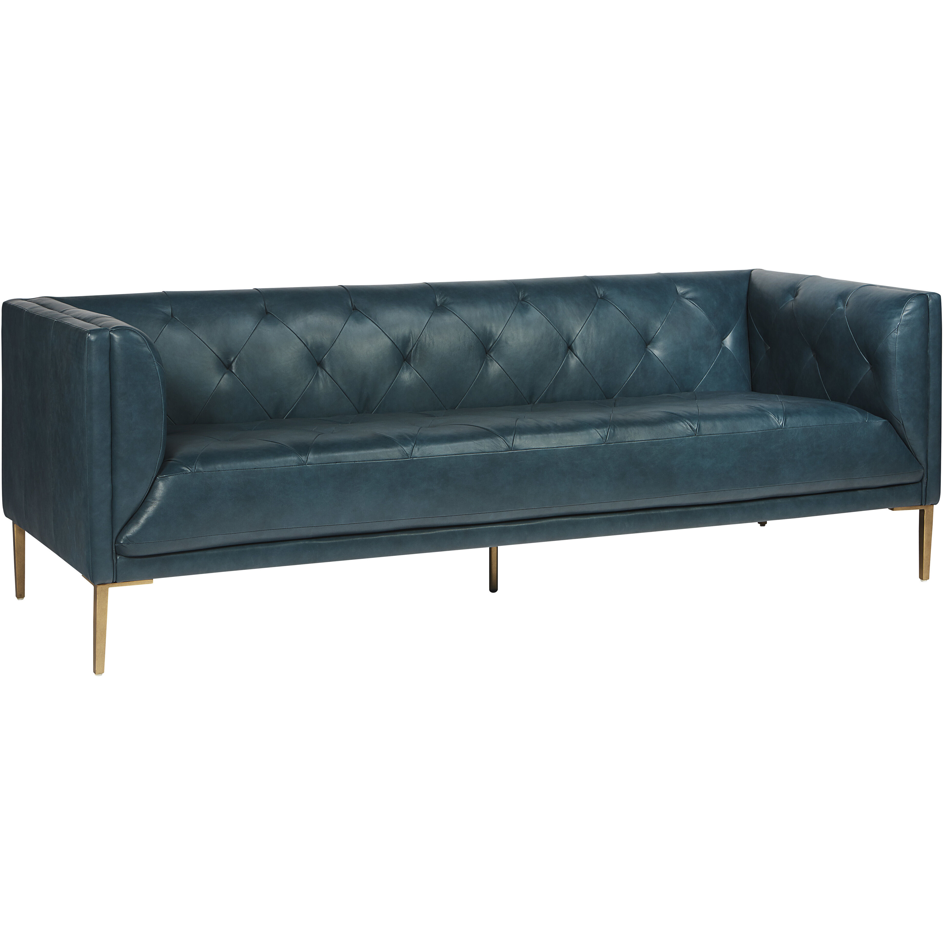 Westin Vintage Peacock Leather Sofa